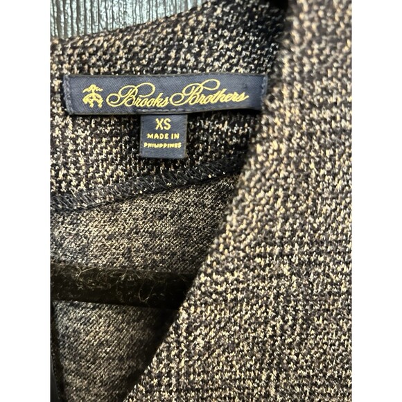 Brooks Brothers Gray Plaid Ruched Sheath Dress V-Neck Long Sleeve XS Old Money - Picture 4 of 7